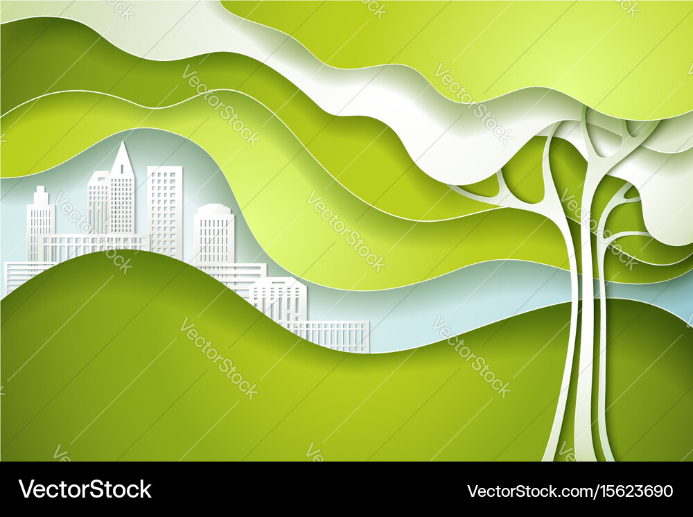 Green tree eco nature concept city Royalty Free Vector Image
