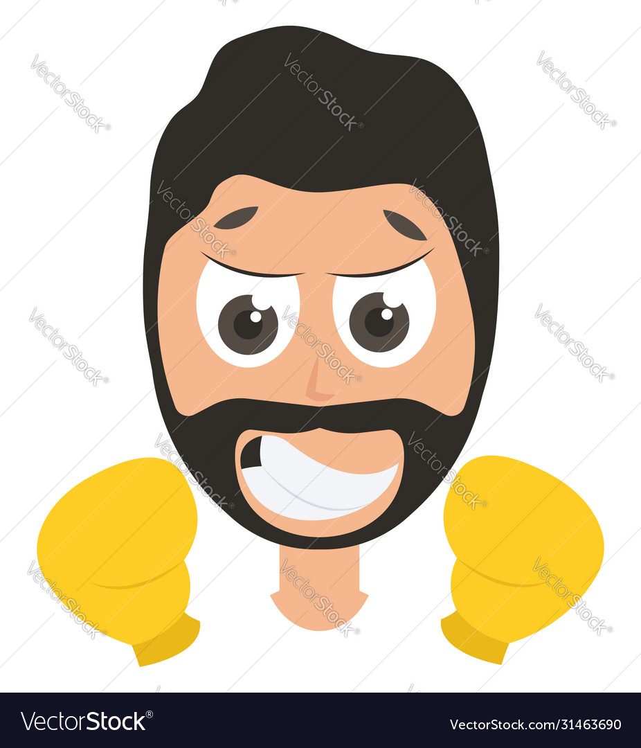 Man with boxing gloves on white background