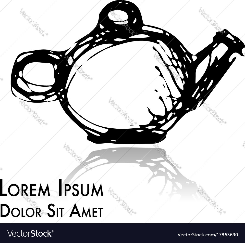 Teapot doodle Skizze für Ihr Design