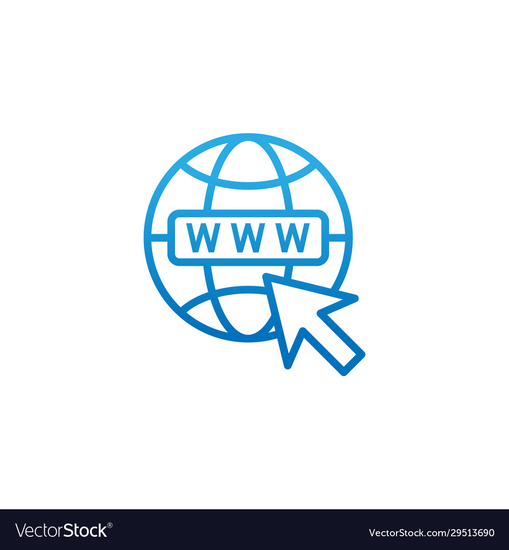 Website icon design www Royalty Free Vector Image