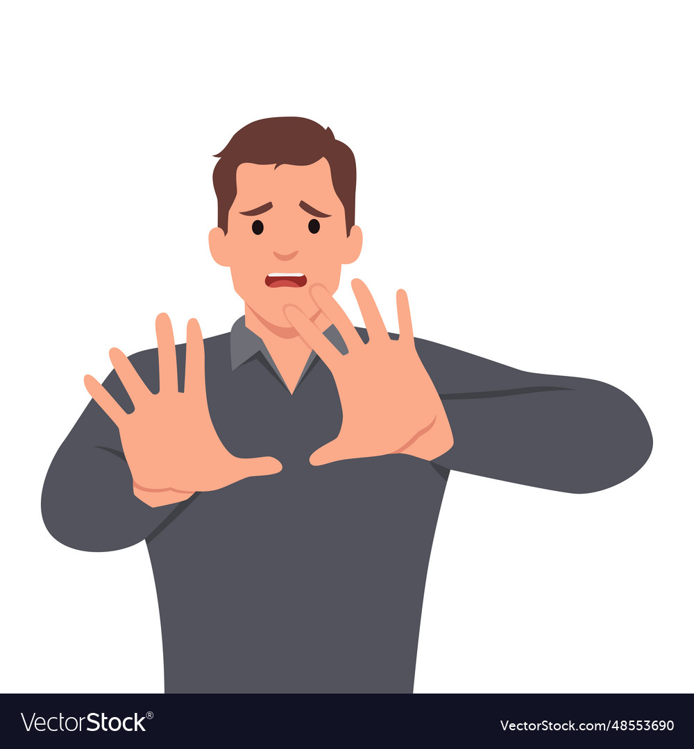 Young business man shocked afraid scared Vector Image