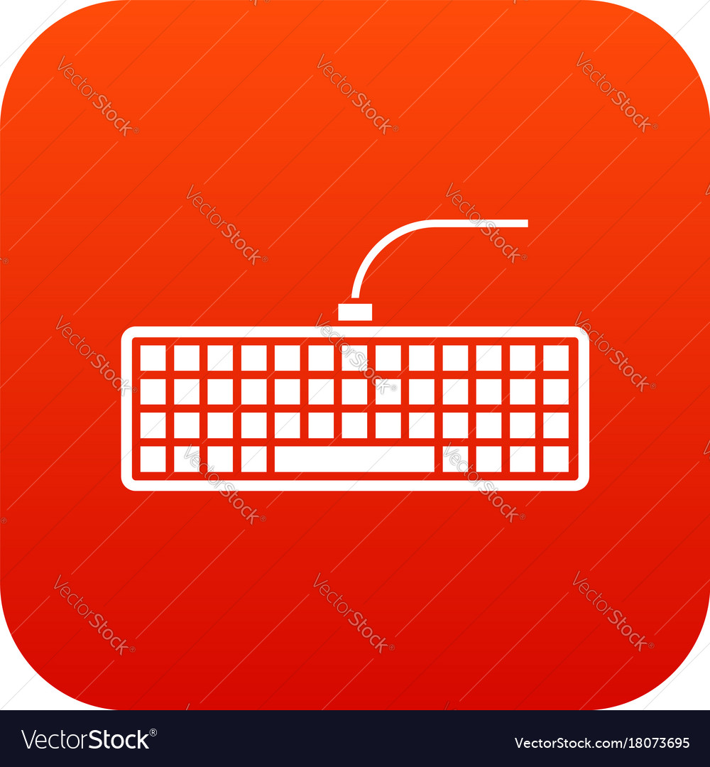 Black computer keyboard icon digital red Vector Image