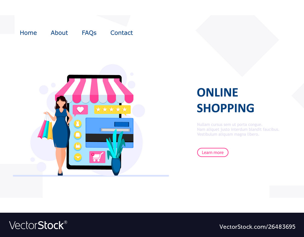 Business template with online store Royalty Free Vector