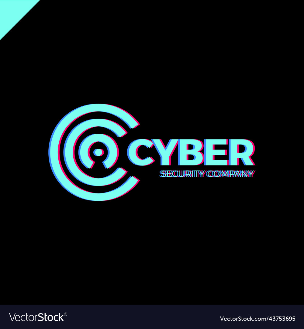 Cyber security and defender line letter c Vector Image