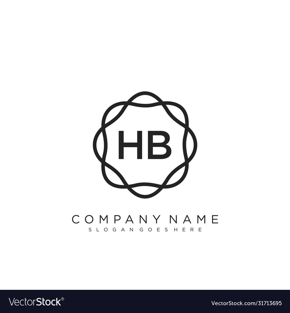 Hb initial handwriting logo design