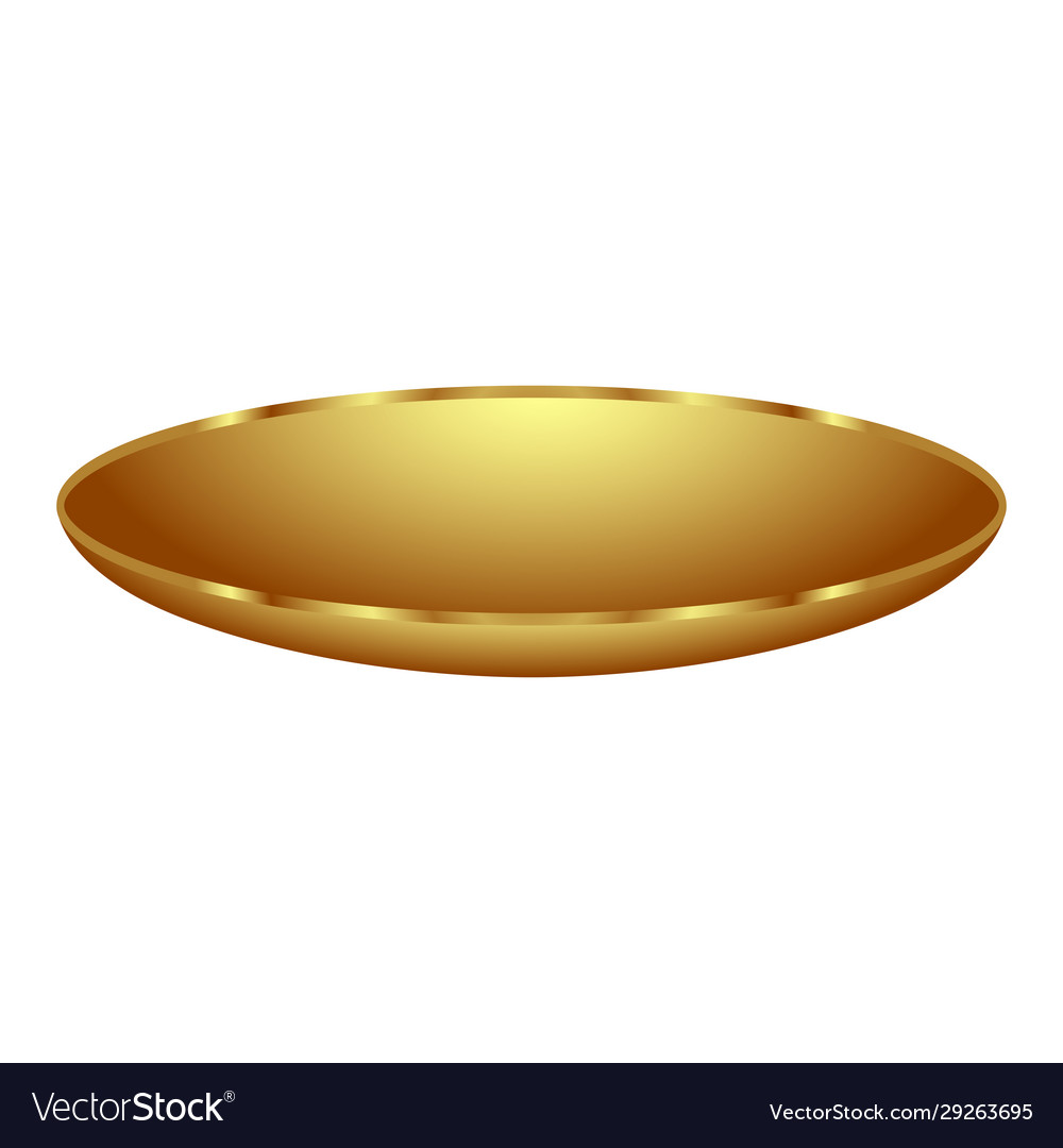 Isolated luxury golden plate Royalty Free Vector Image