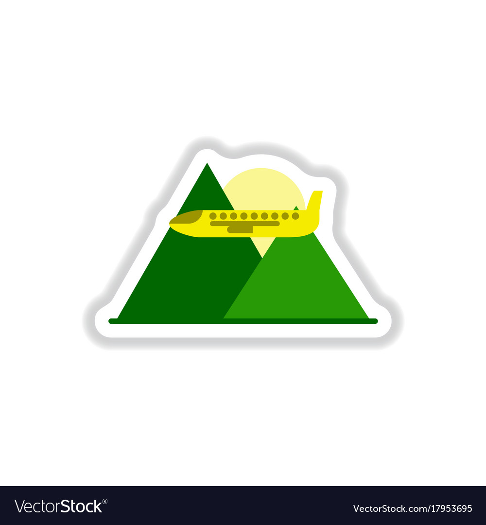 Paper sticker on white background airplane