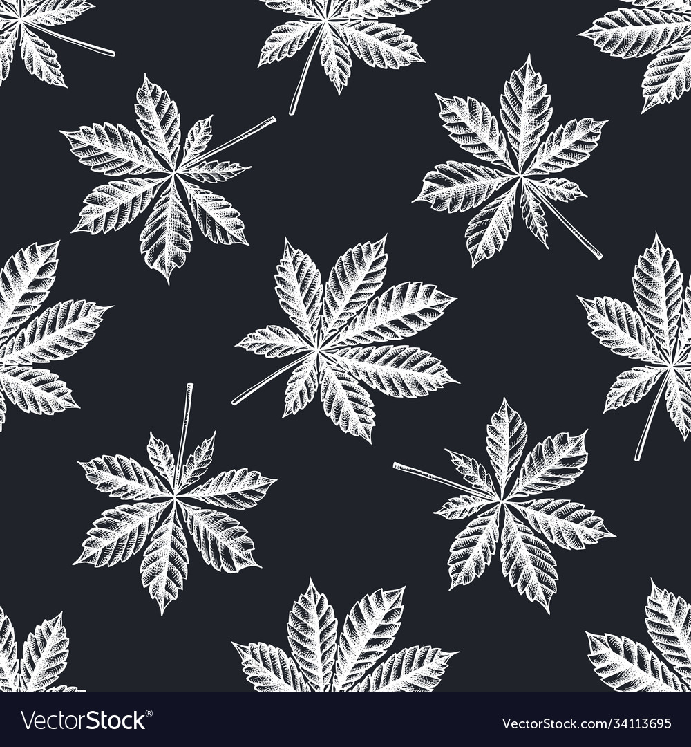 Seamless pattern with hand drawn chalk horse