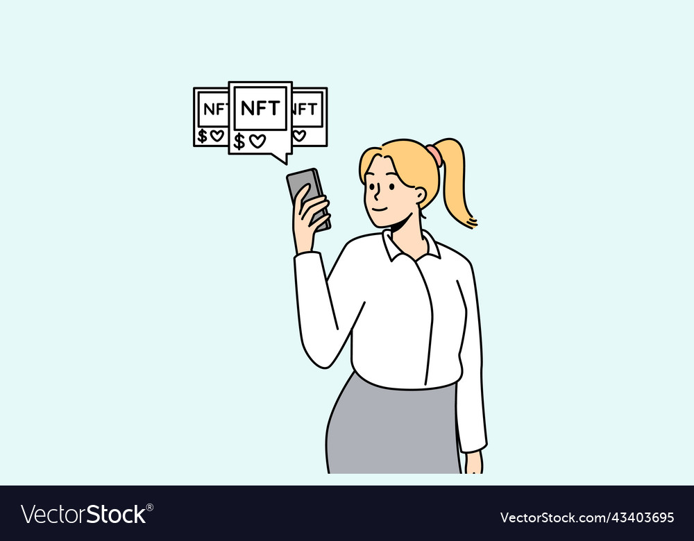 Woman with nft pictures