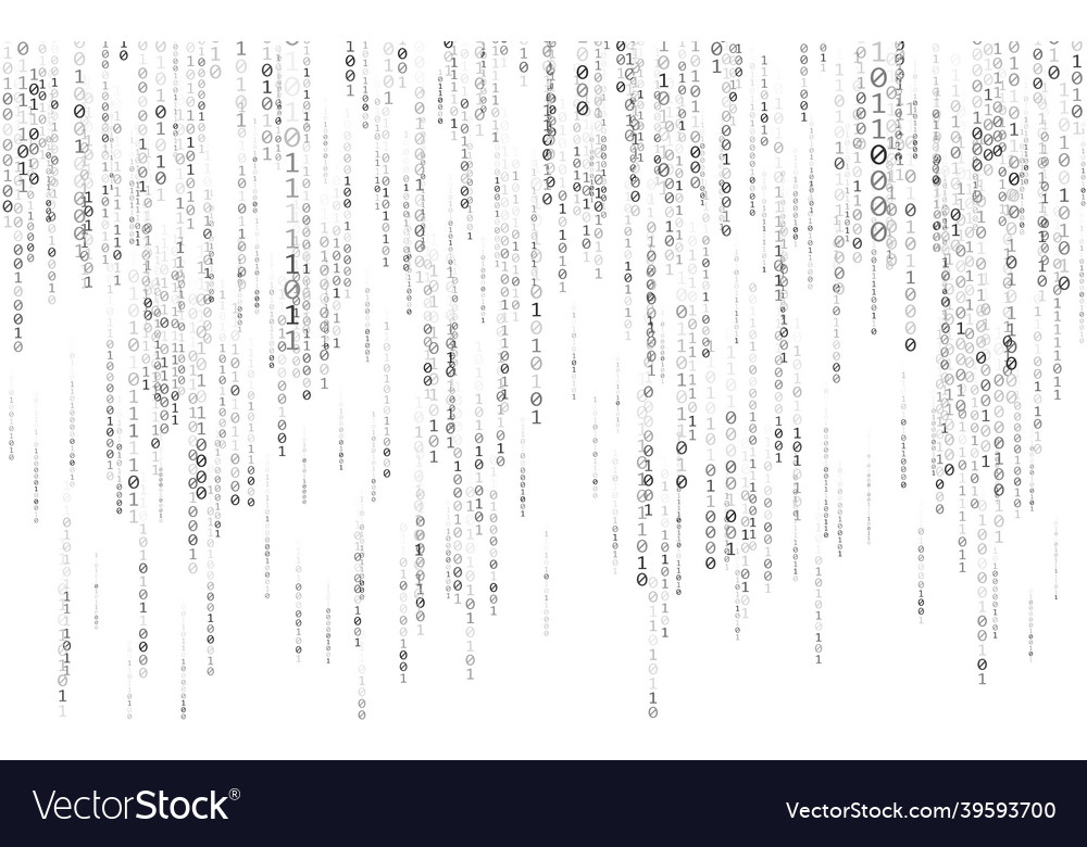 Binary code on white background matrix texture Vector Image