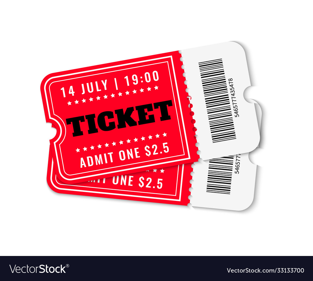 Cinema tickets concert movie theater ticket Vector Image