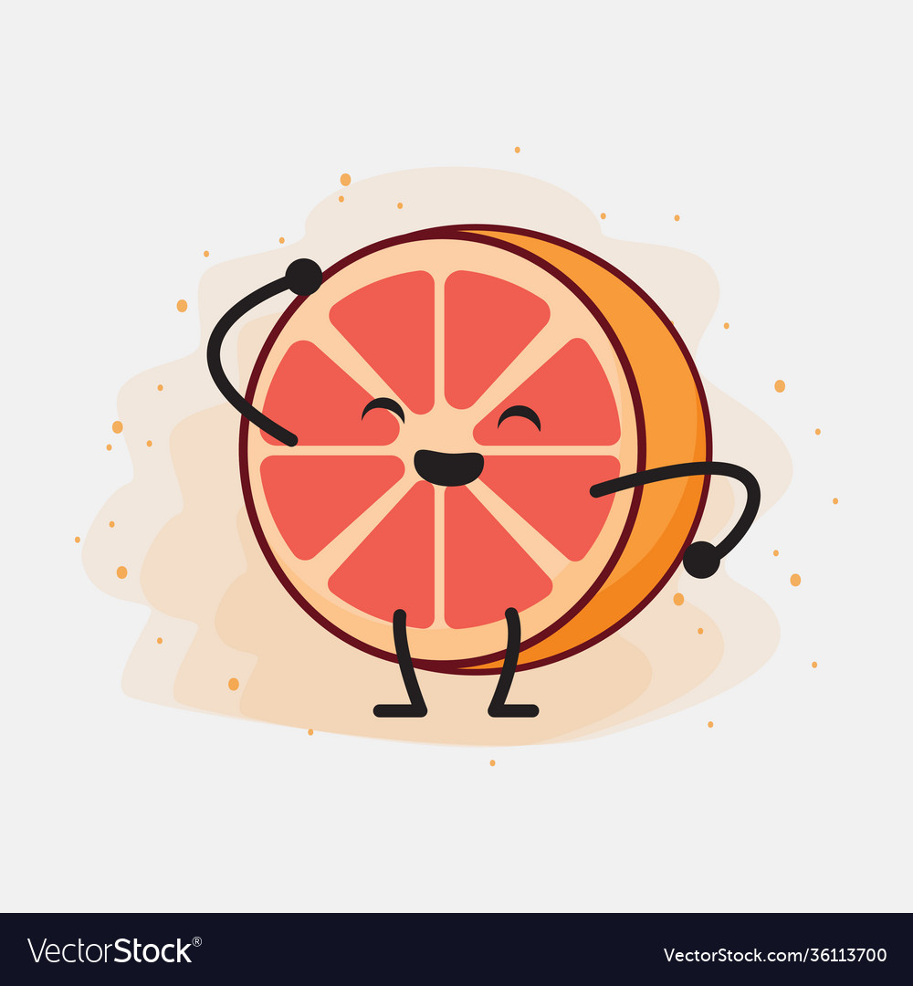 Cute orange grapefruit mascot mascot character Vector Image