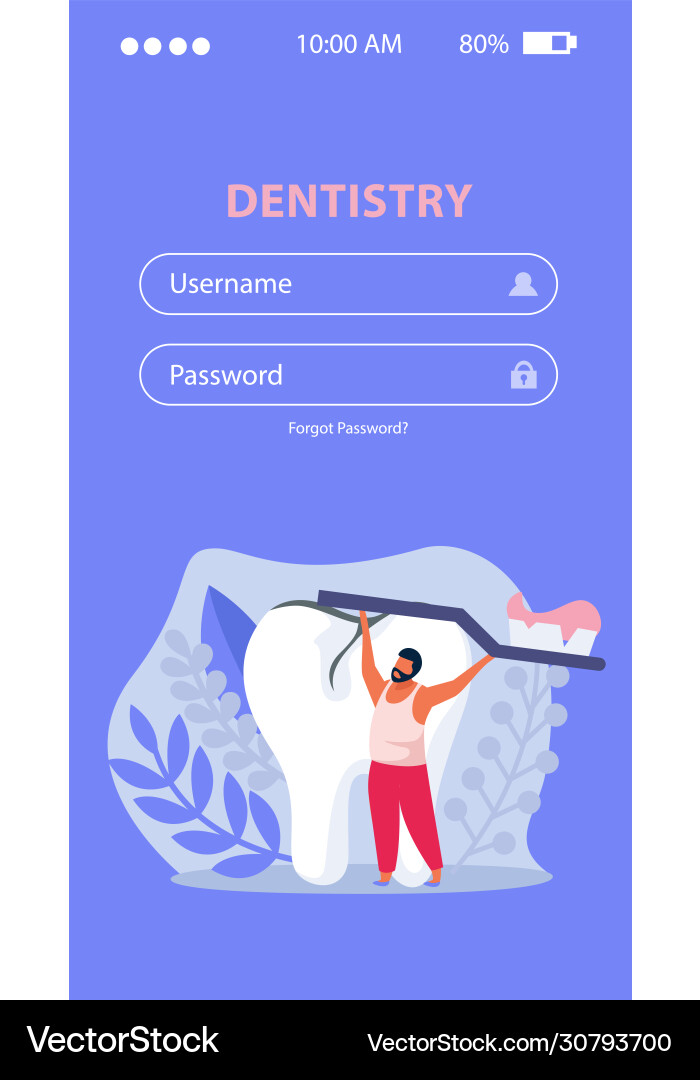 Dentistry flat mobile background Royalty Free Vector Image