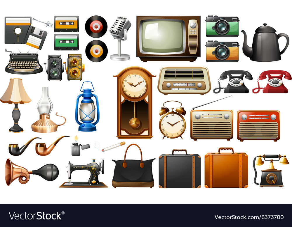 Different Kind Of Antiques Royalty Free Vector Image