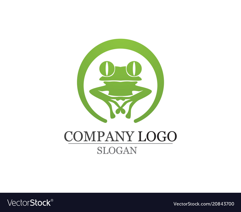 Green frog symbols logo and template