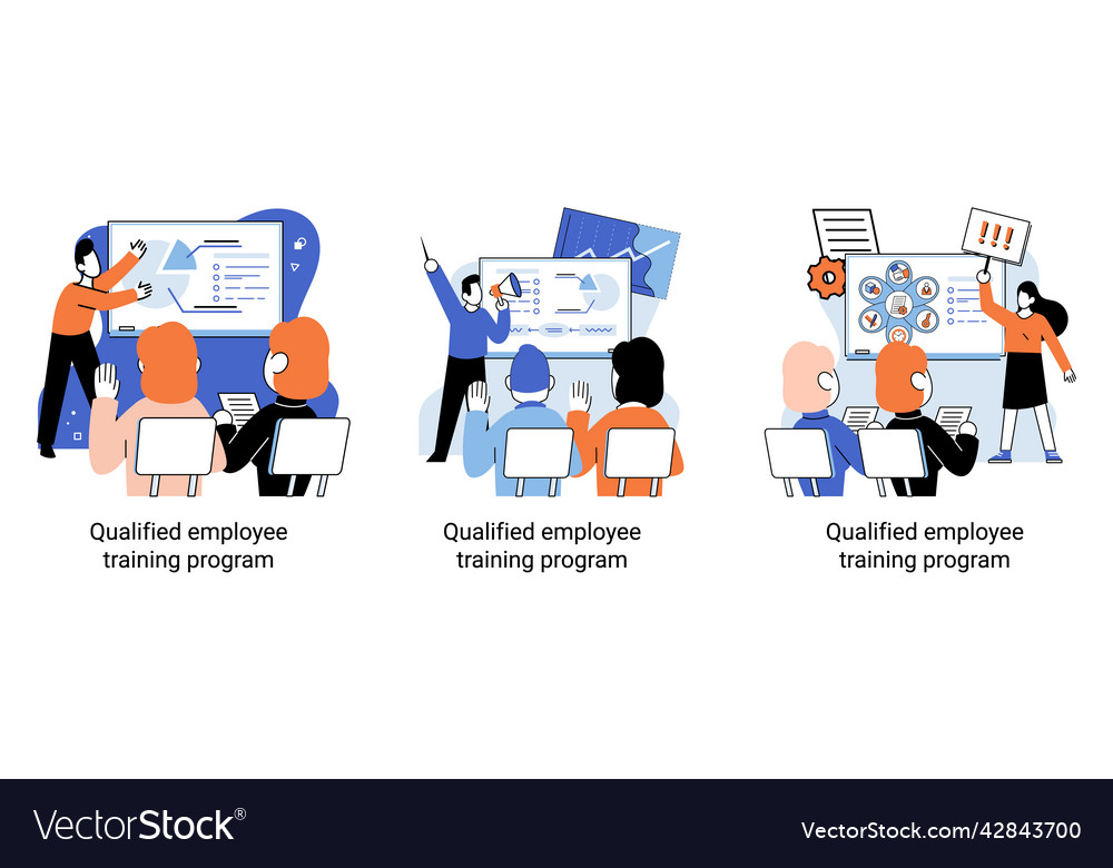 Qualified employee training program refresher Vector Image