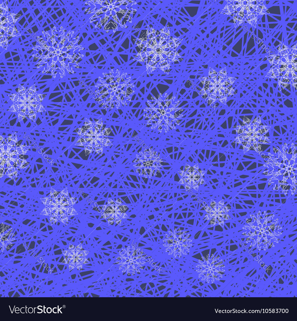 White snowflake pattern on blue Royalty Free Vector Image