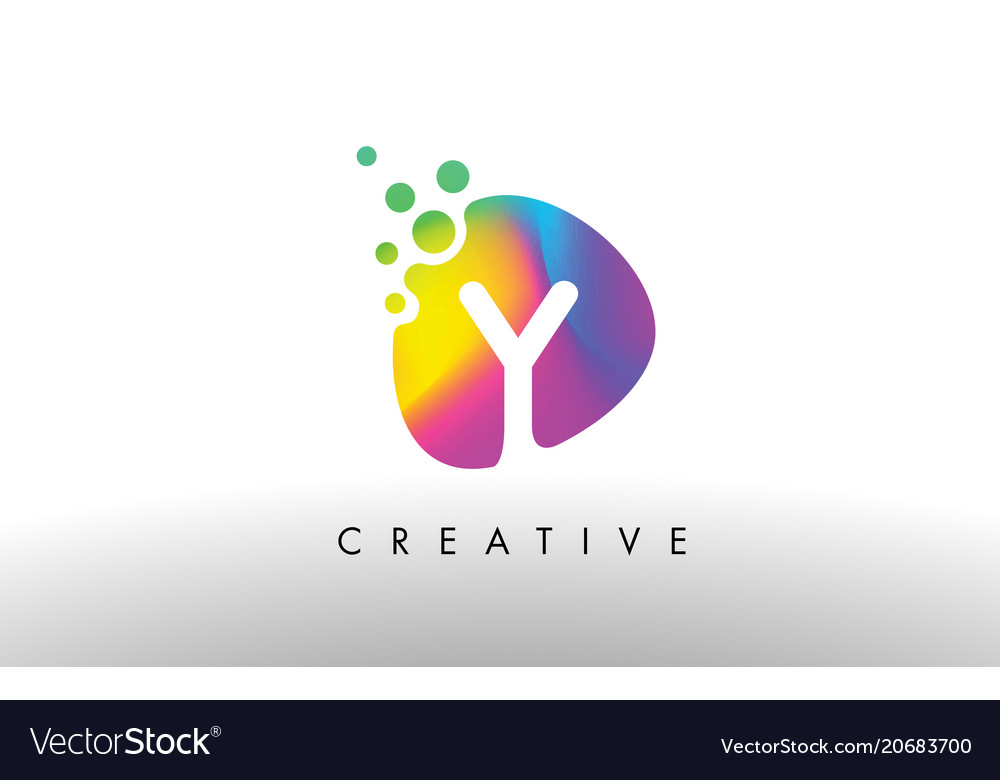 Y colorful logo design shape purple abstract Vector Image