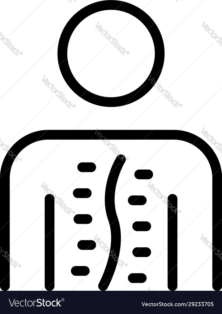 A person with scoliosis icon outline style Vector Image