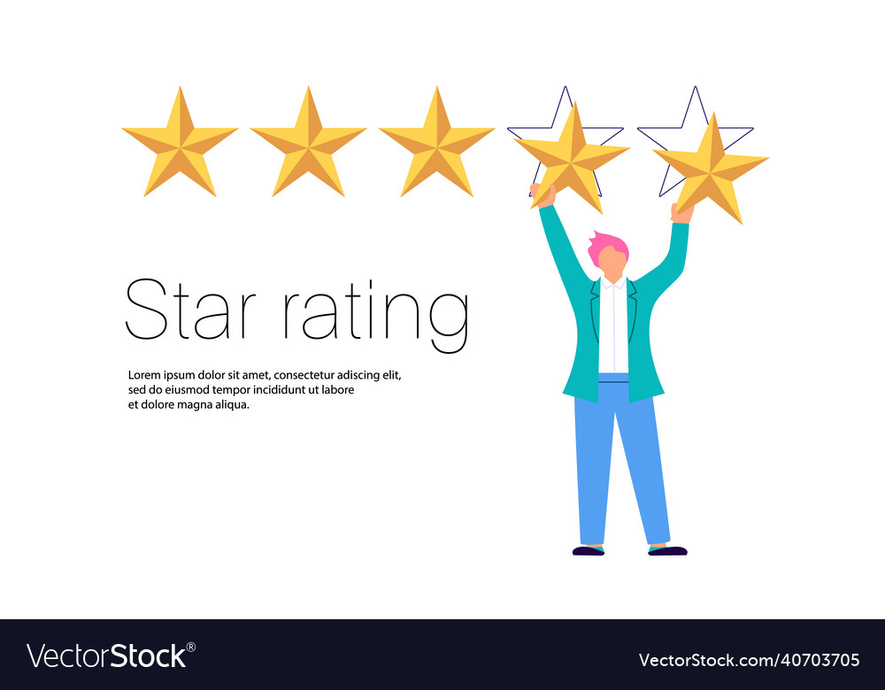 Bunner with man giving five star rating