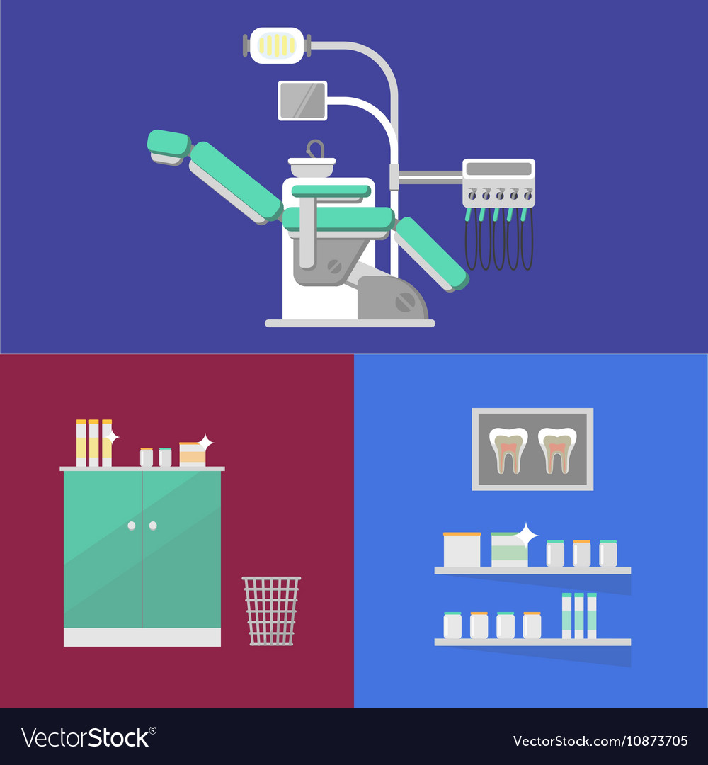 Dental Office Banner With Dental Equipment Vector Image