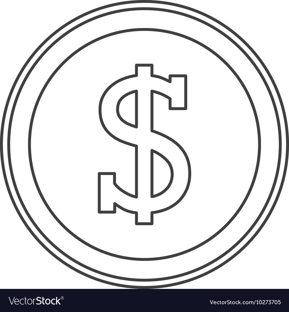 Dollar coin icon Royalty Free Vector Image - VectorStock