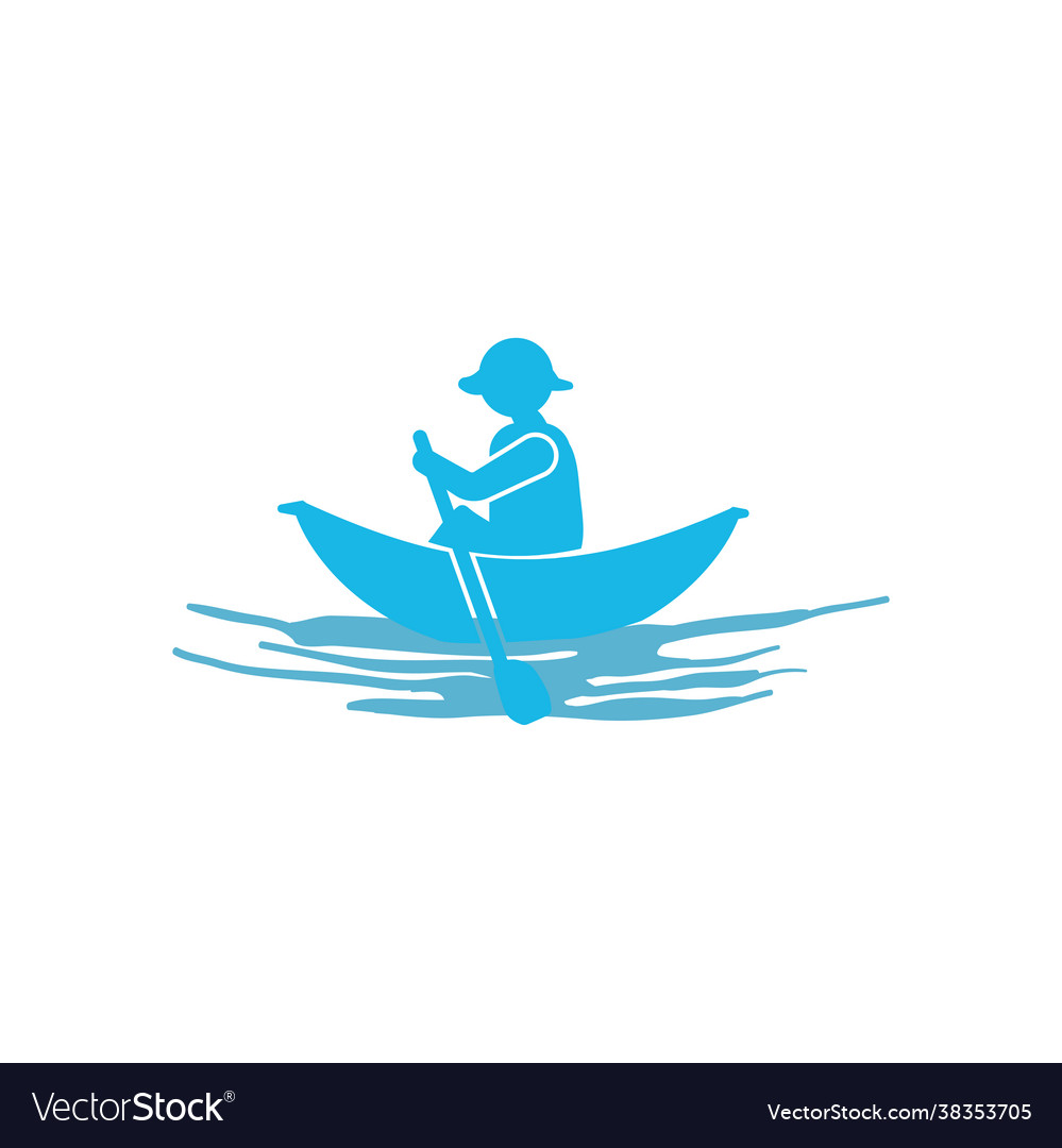 Fishing kayak icon design template isolated