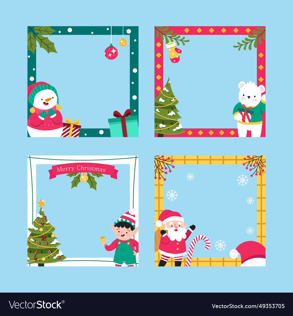 Frame template christmas season celebration Vector Image