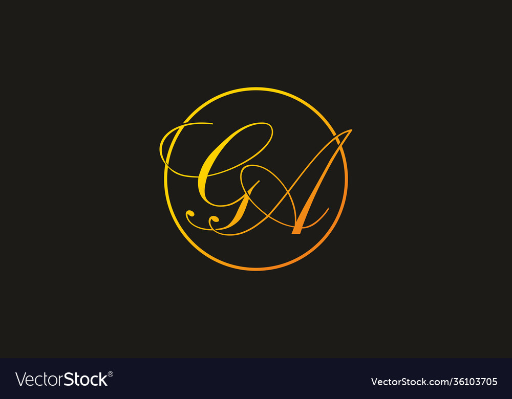 Gold ga initial letter logo Royalty Free Vector Image Gold ga initial letter logo Royalty Free Vector Image