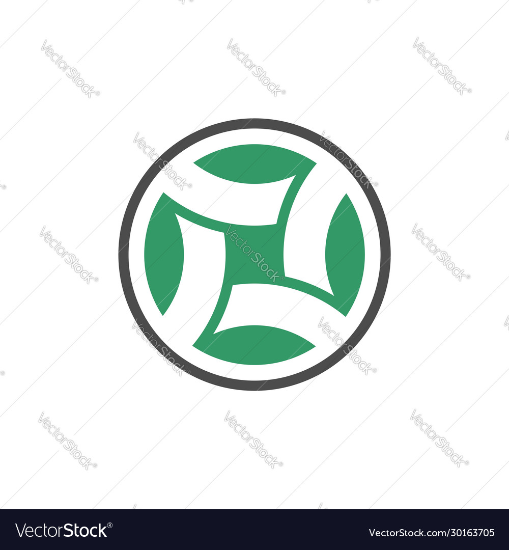 Green diamond plaited circle logo template design Vector Image