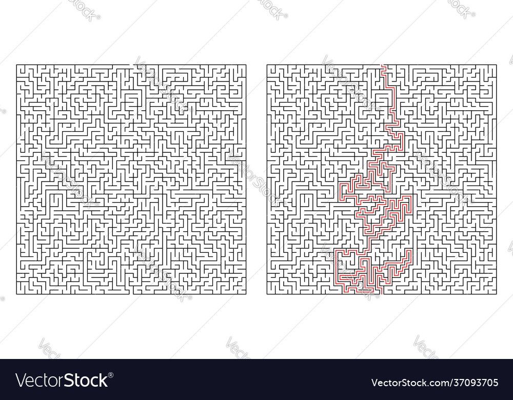 Maze Labyrinth Puzzle Game Riddle Brain Teaser Vector Image