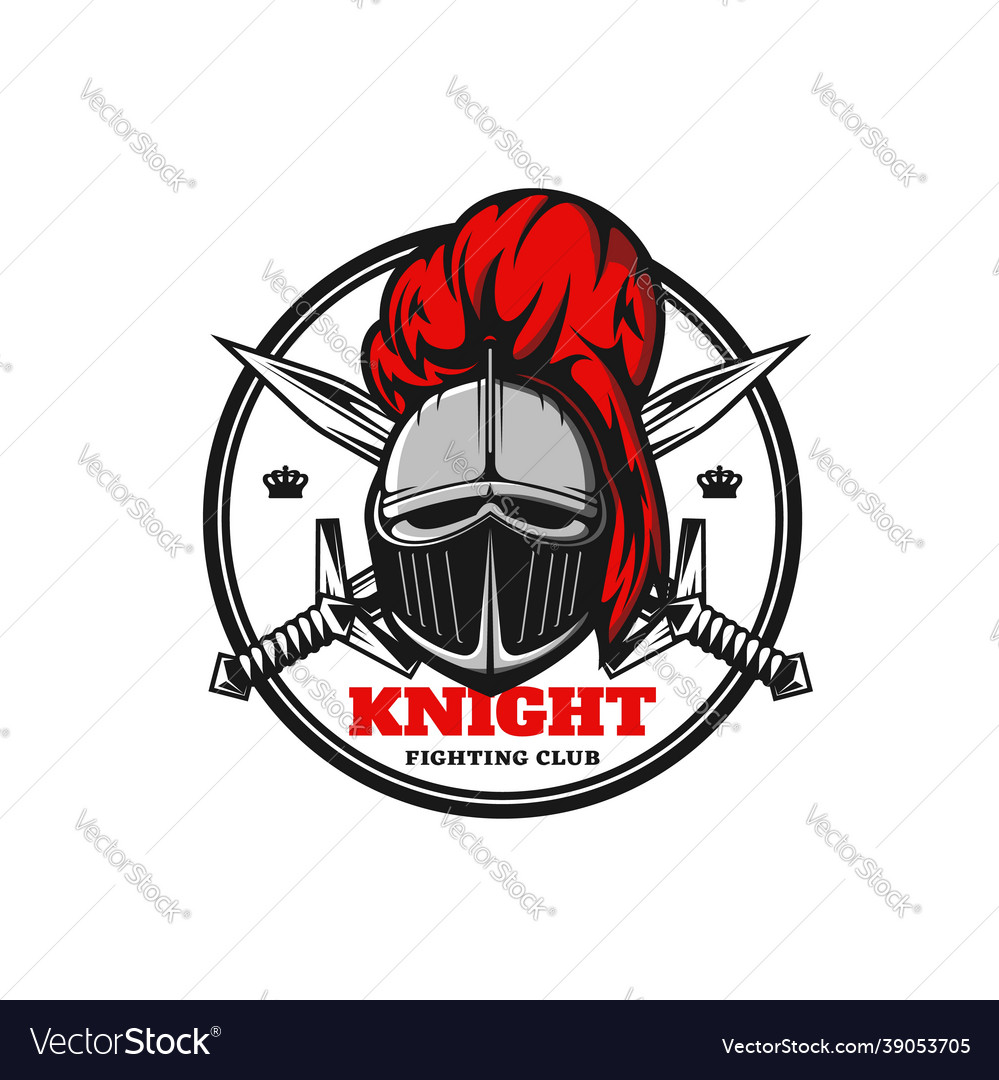 Medieval knight icon emblem with warrior Vector Image