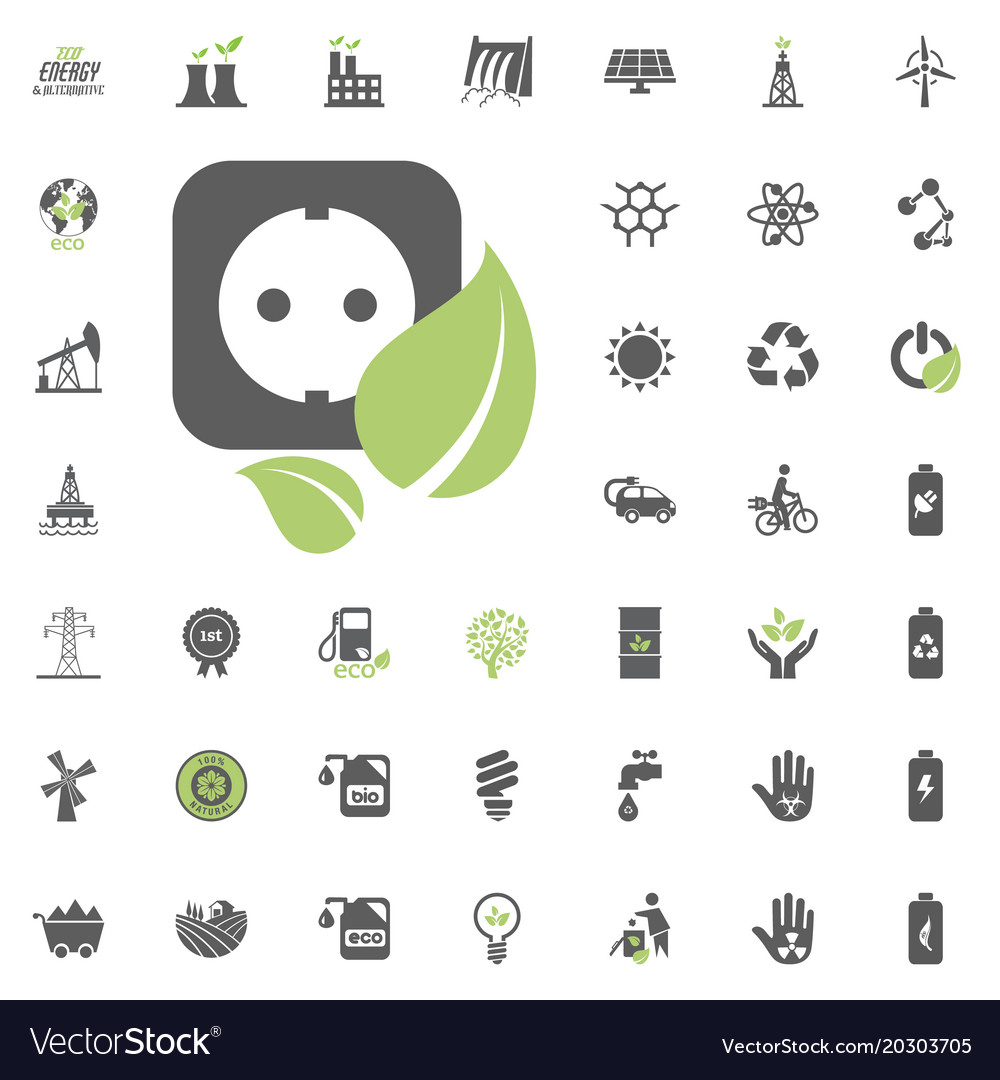 Power socket icon eco and alternative energy