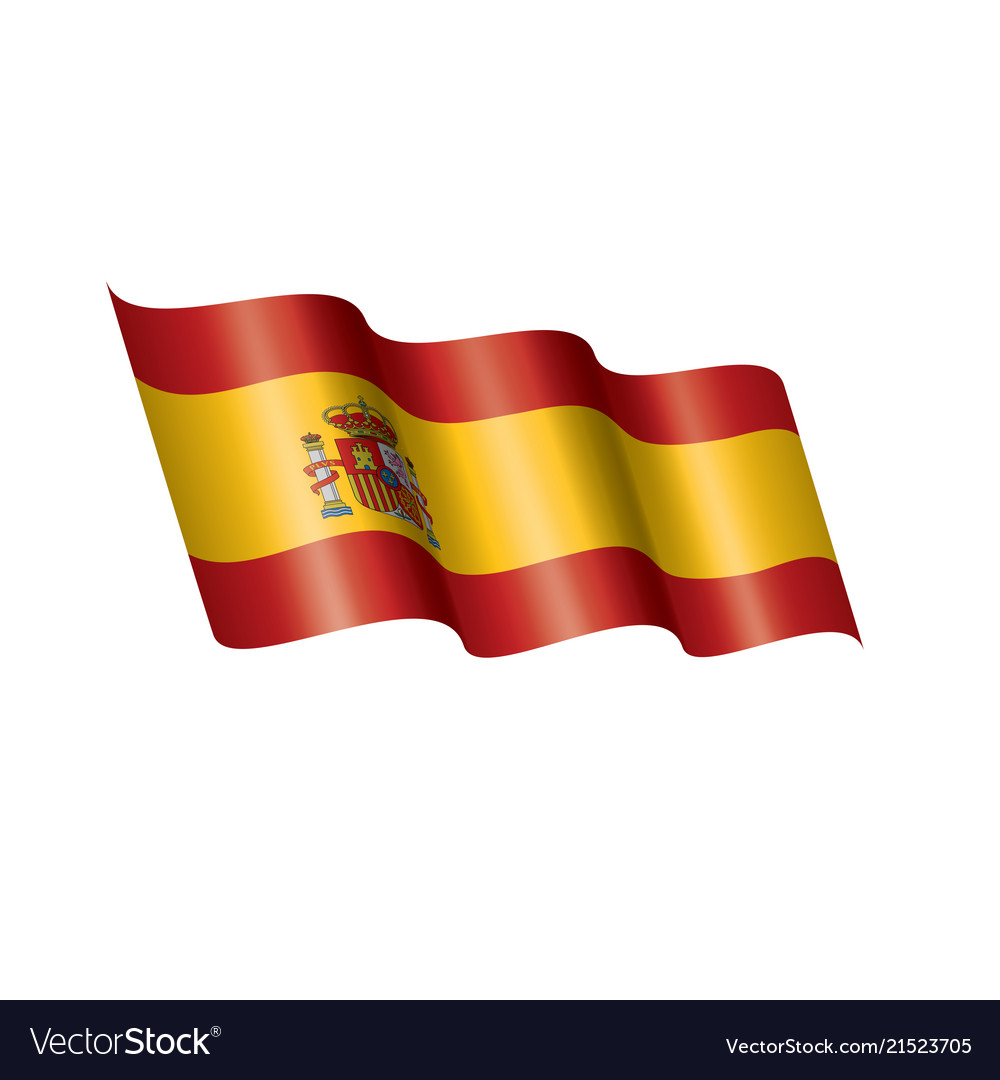 Spain flag on a white Royalty Free Vector Image