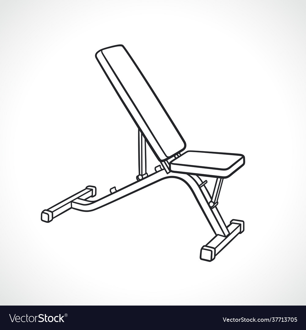 Weight bench outline isolated