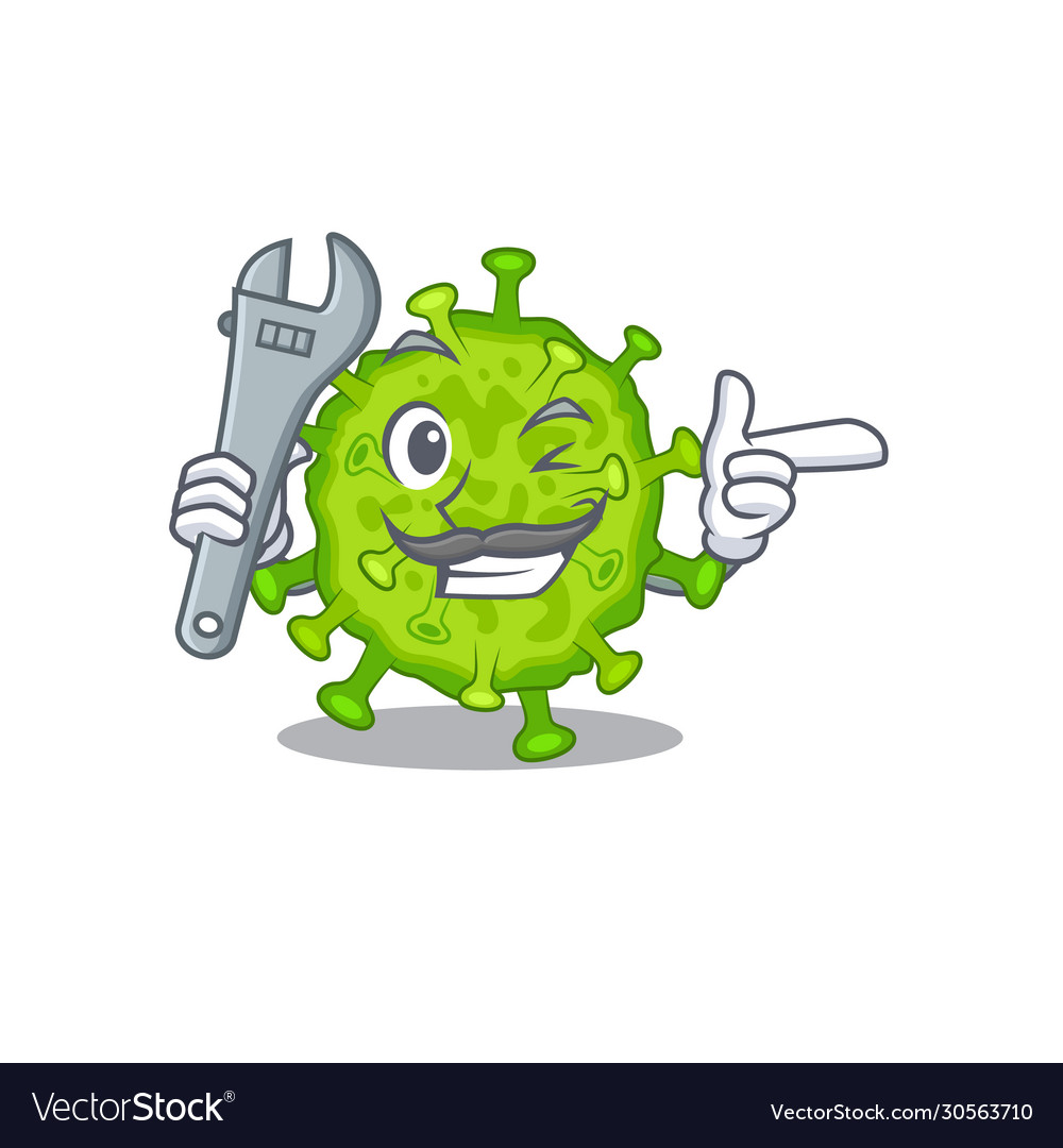 A picture cool mechanic virus corona cell cartoon