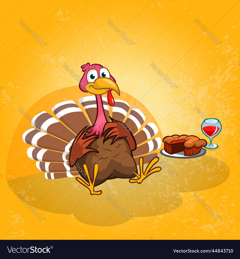 Cartoon happy cute thanksgiving turkey bird Vector Image Cartoon happy cute thanksgiving turkey bird Vector Image