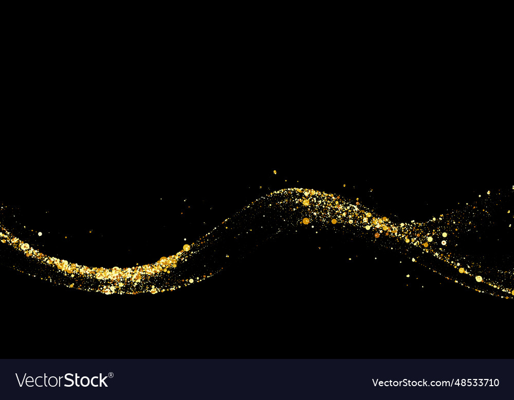 Gold glitter texture on a black background Vector Image