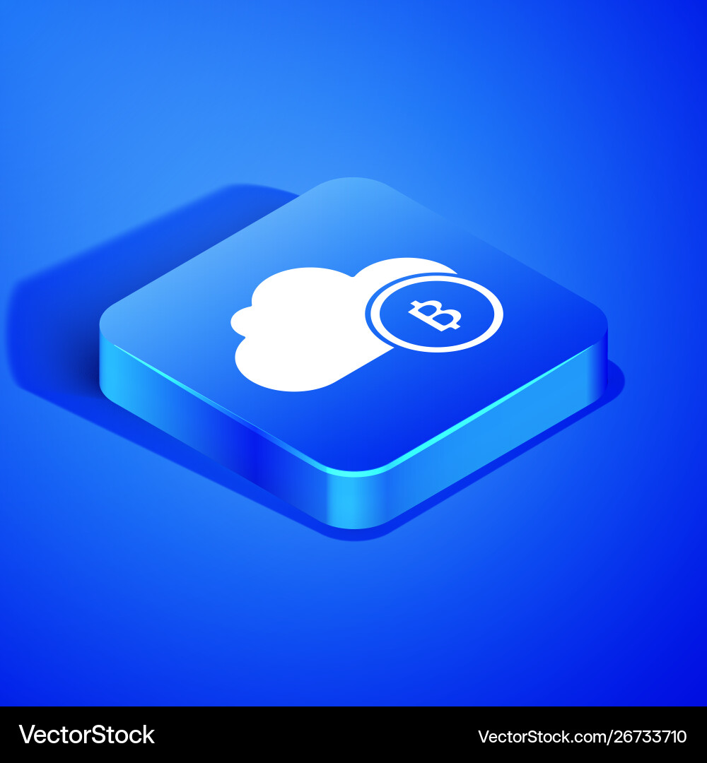 Isometric cryptocurrency cloud mining icon Vector Image