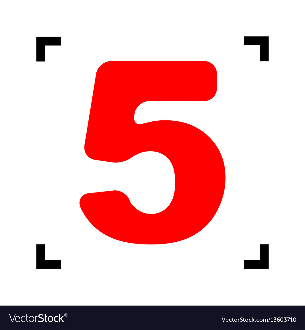 Number 5 sign design template element red Vector Image