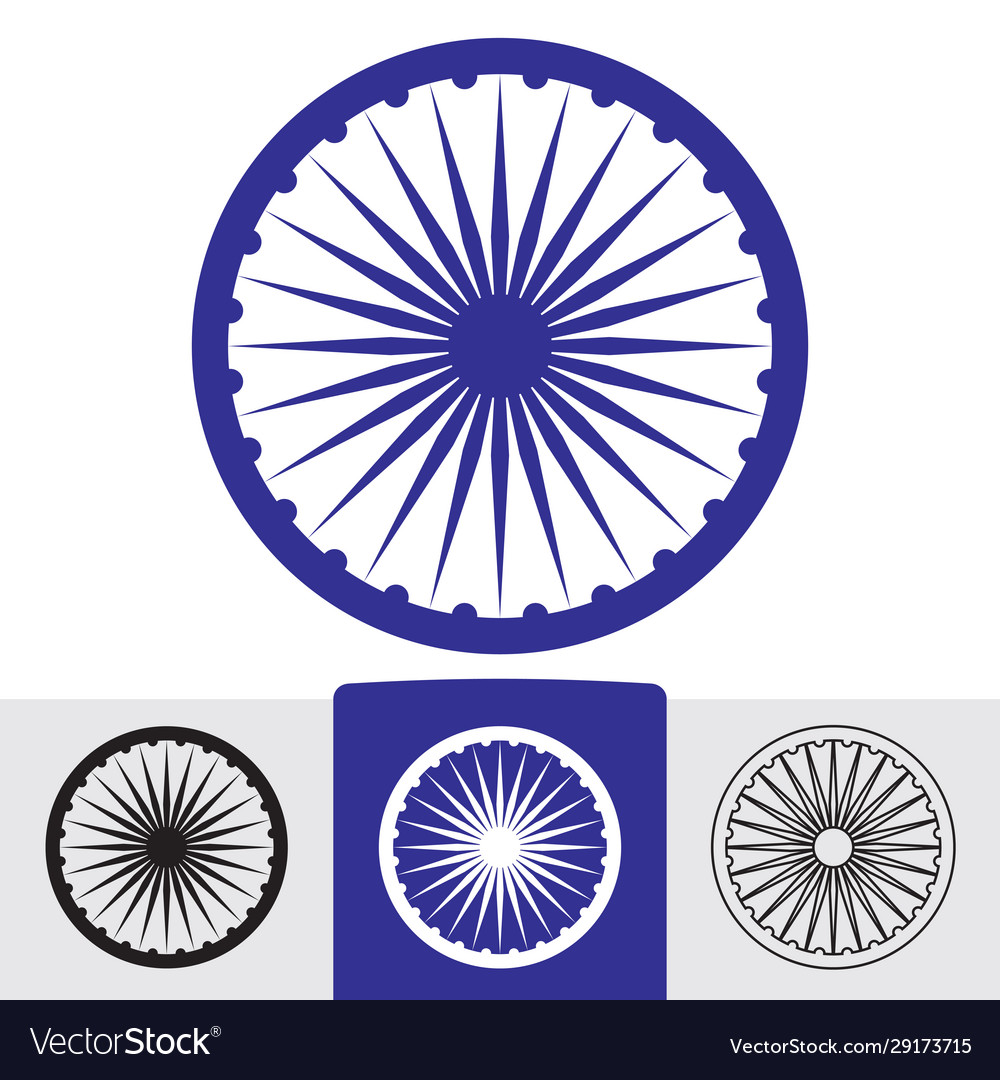 Ashoka wheel indian symbol Royalty Free Vector Image