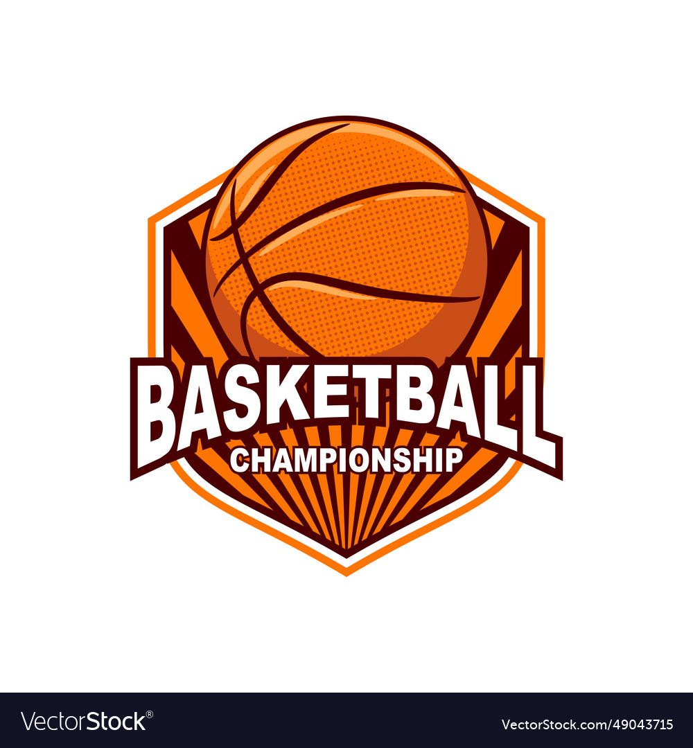 Basketball club logo sport emblem Royalty Free Vector Image