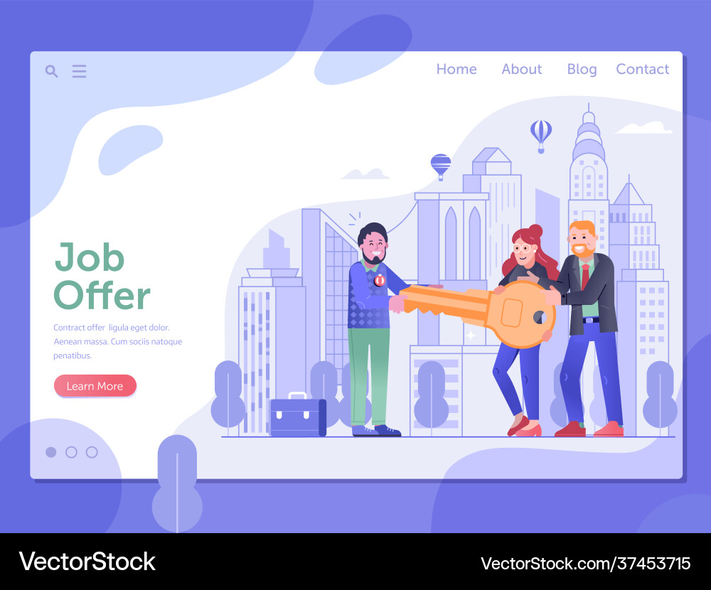 Get job offer and relocation opportunity concept Vector Image