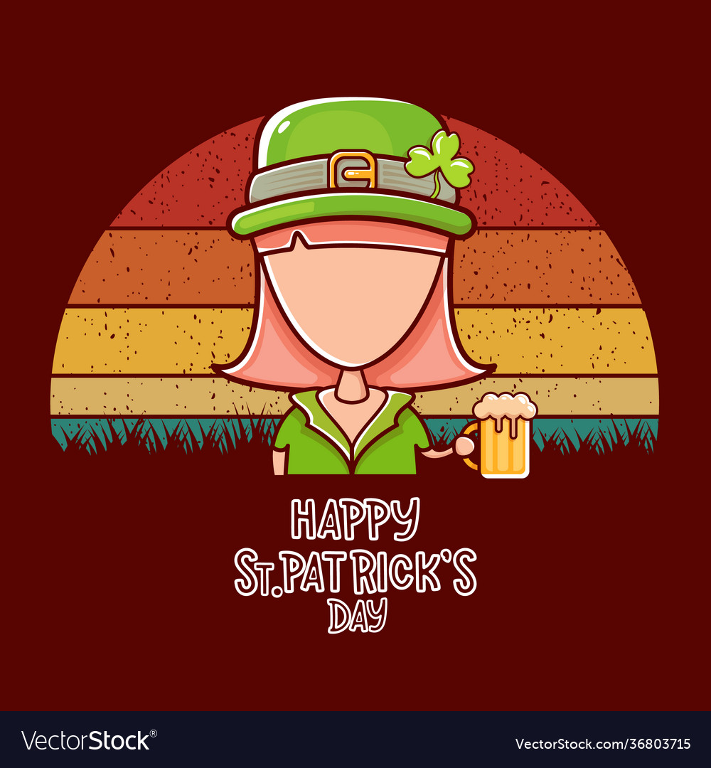 Saint patrick girl holding beer isolated