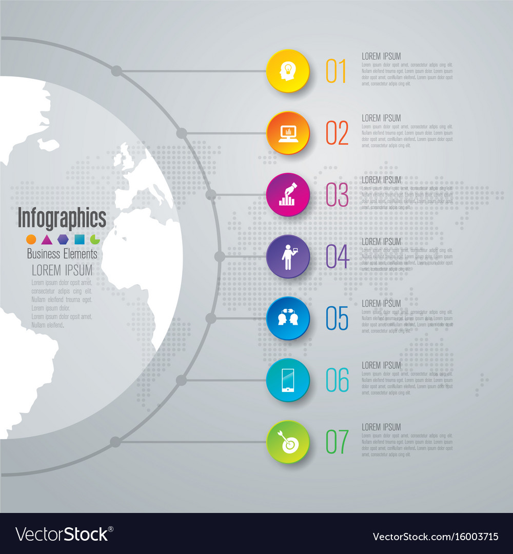 Timeline Infographics Design With 7 Options Vector Image Timeline Infographics Design With 7 Options Vector Image