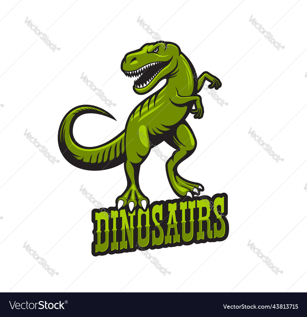 Tyrannosaur Dinosaur Roaring T-rex Raptor Mascot Vector Image