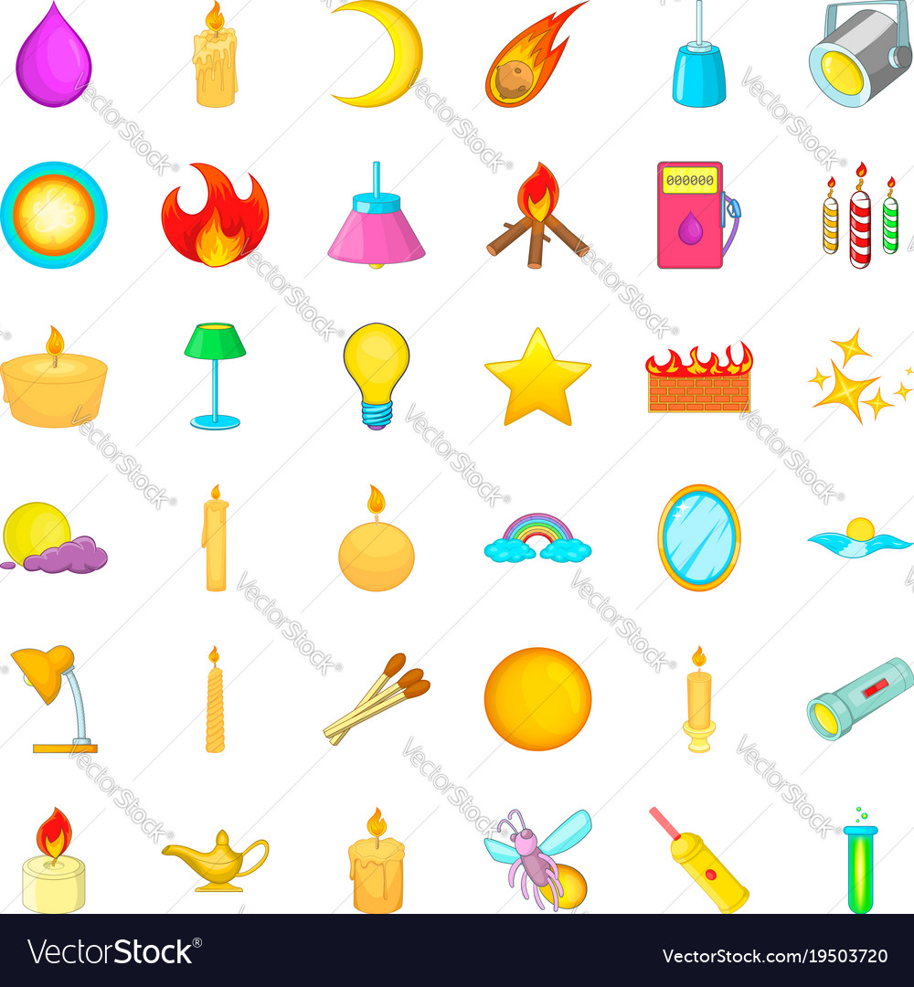 Energy icons set cartoon style Royalty Free Vector Image