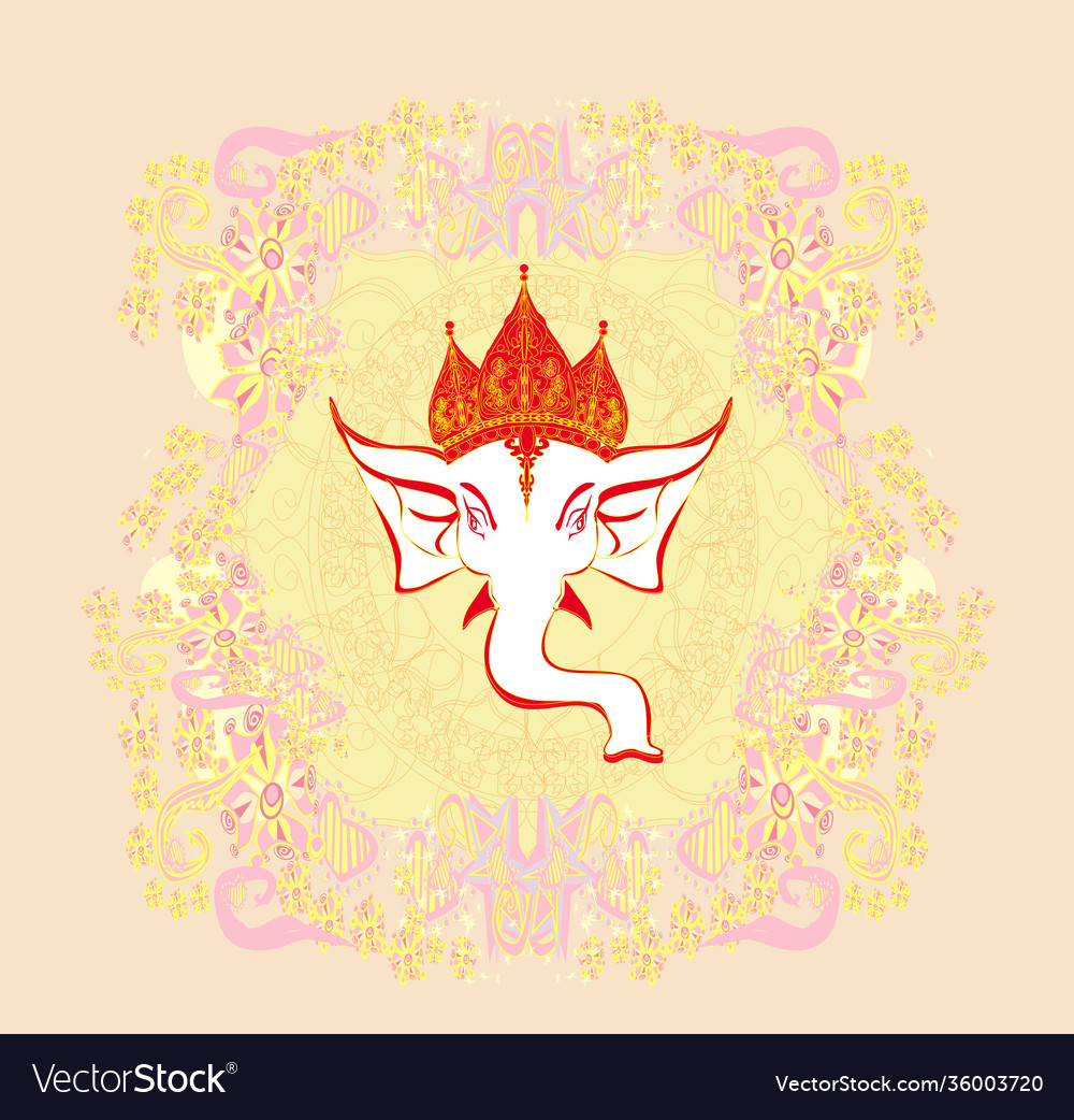 Hindu Lord ganesha über ornate mandala