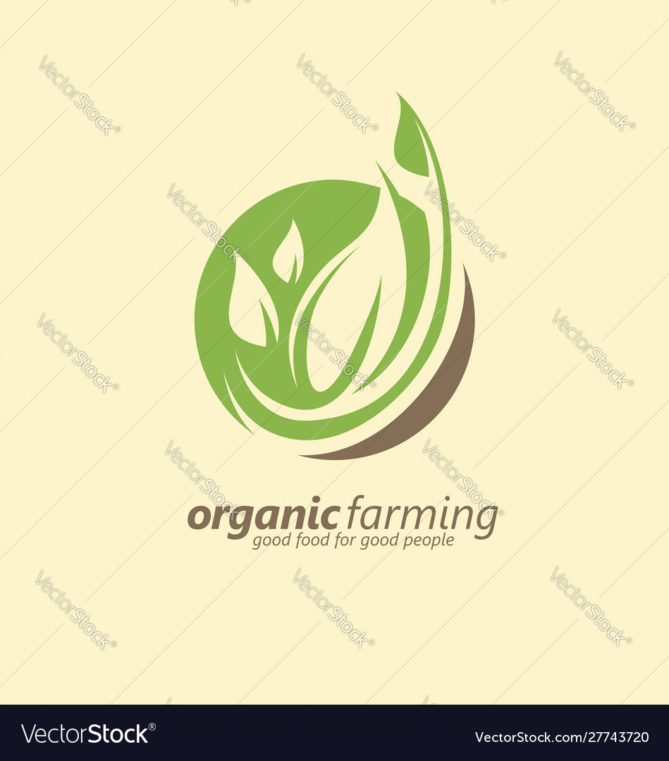 Organic Farm Logo Design Idea Royalty Free Vector Image