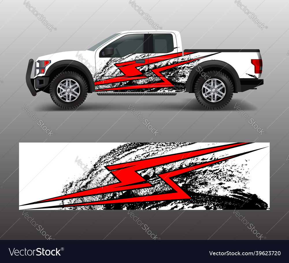 Wrap graphic design for off road truck abstract